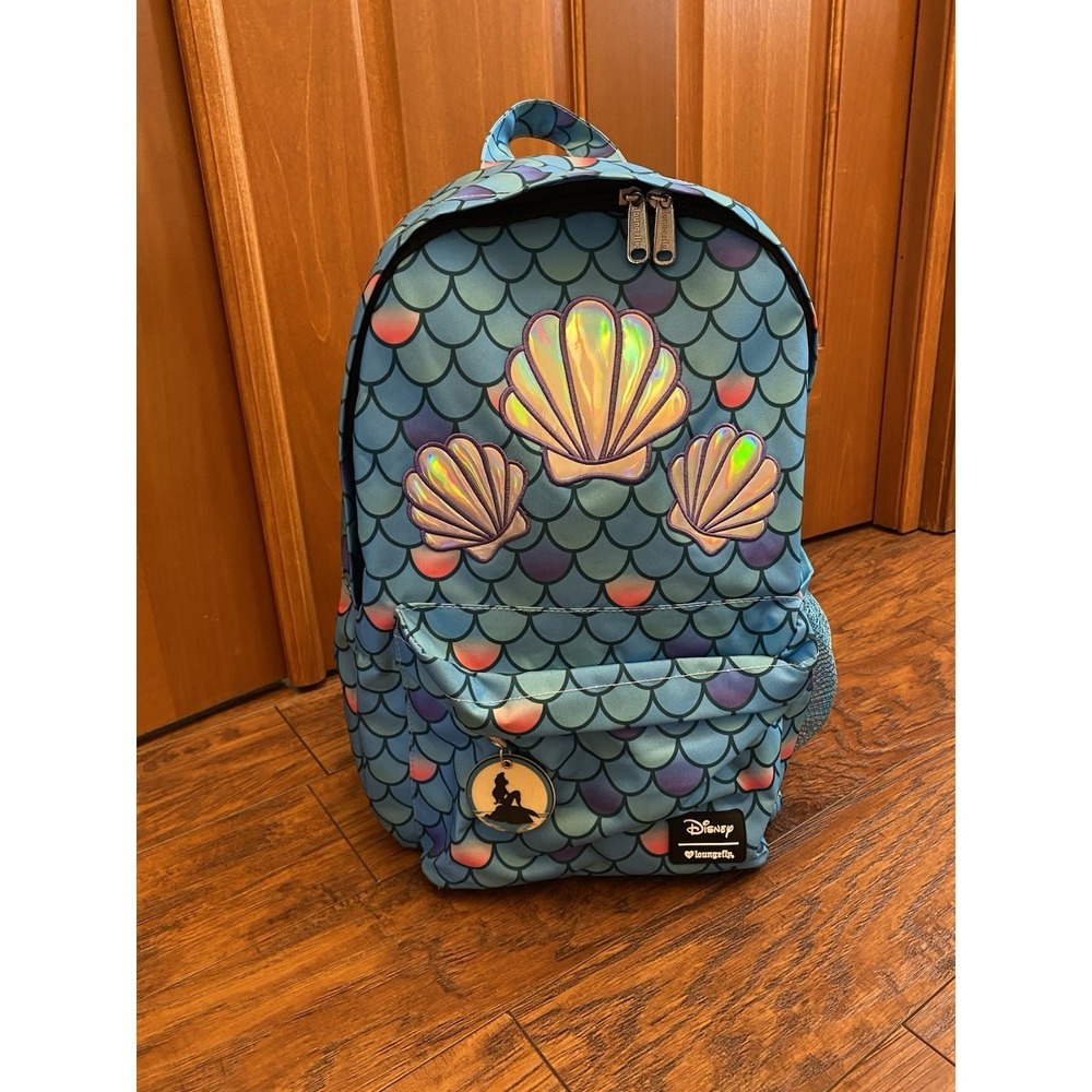 Loungefly Holographic Disney Little Mermaid Ariel Iridescent Shell Backpack